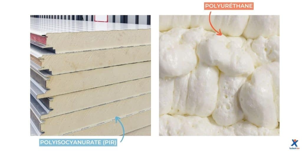 comparaison entre des plaques de PIR et de polyuréthane