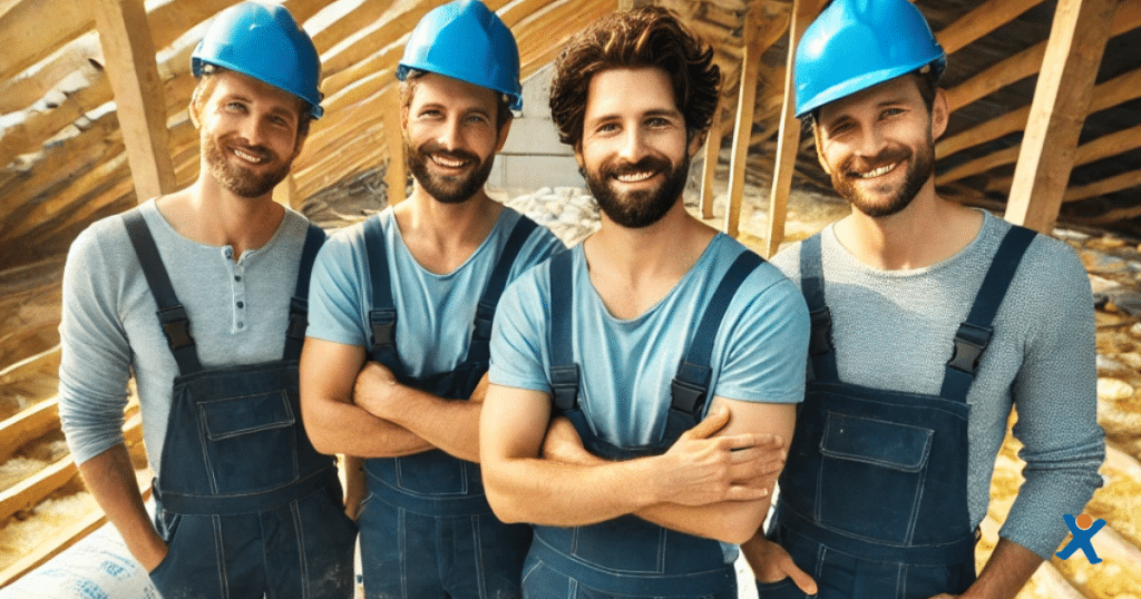 4 hommes, des spécialistes en isolation au Limbourg