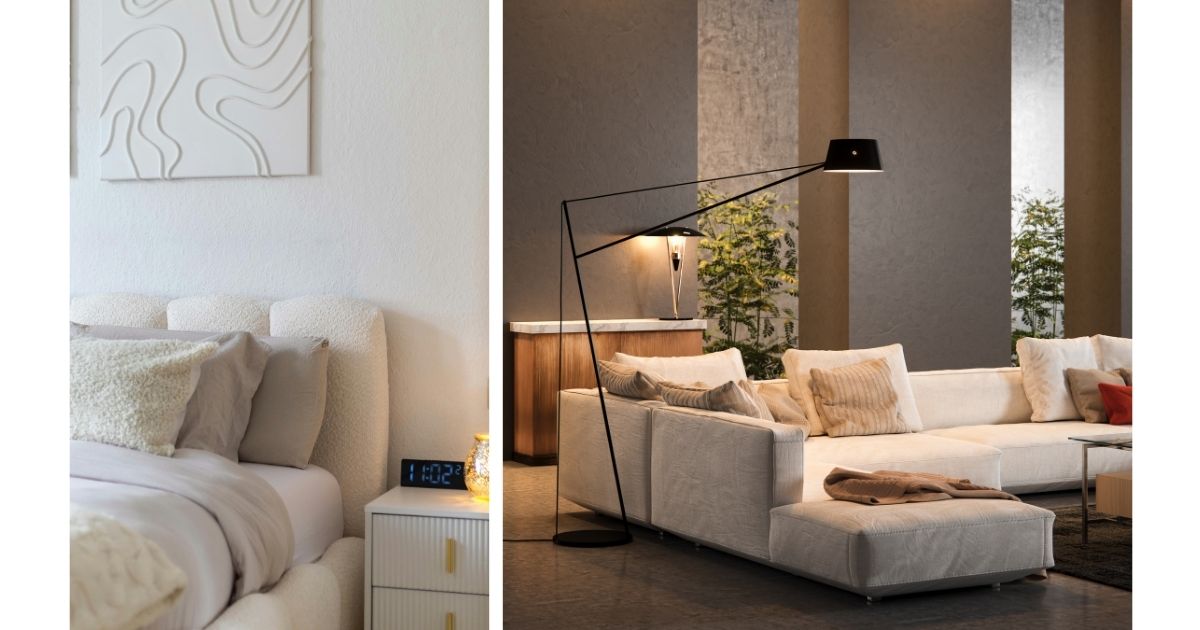 Salon et chambre avec un aménagement et un design travaillés
