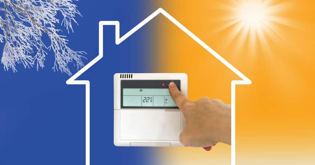 Concept de climatiseur de chauffage et de refroidissement
