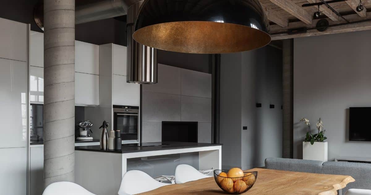 Cuisine industrielle moderne, chic et élégante