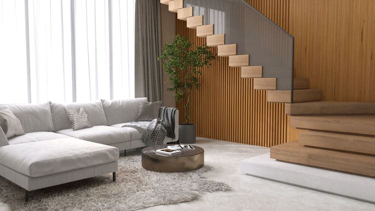 escalier quart tournant en bois