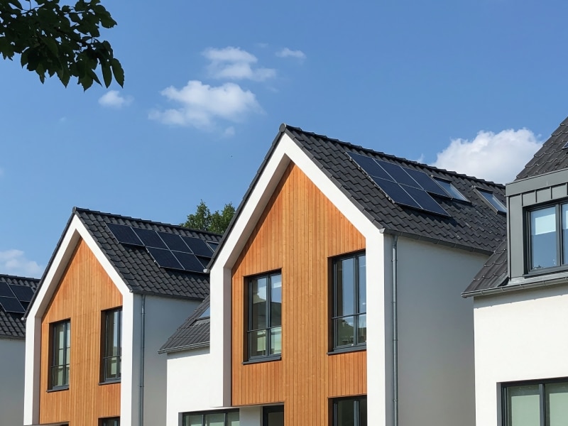 Panneaux solaires sur maison moderne