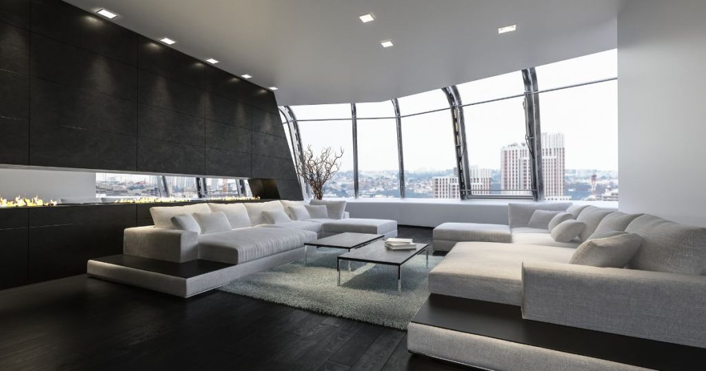 Een comfortabele en energiezuinige woning met modern interieur en fraai uitzicht op de bovenste verdieping van een appartementsgebouw met goede dakisolatie.