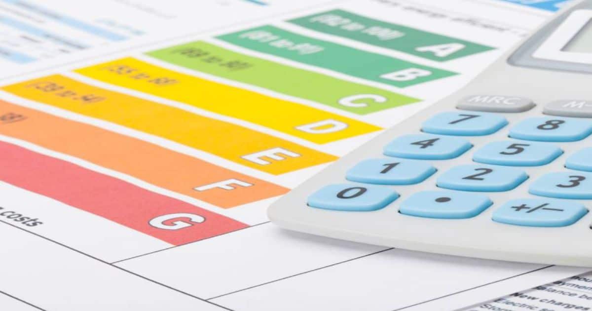 Rekenmachine op energielabel formulier om energiekosten en EPC-premies te berekenen.