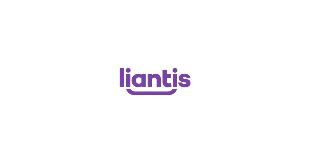 Het typische paarse logo van het sociaal secretariaat Liantis.