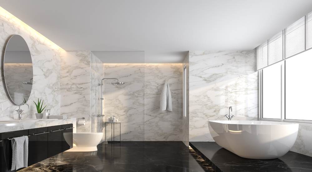 marmeren moderne badkamer 