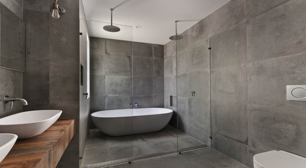 betonlook moderne badkamer 