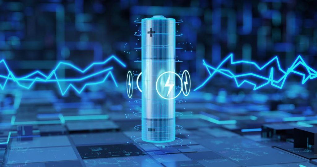 Voorstelling van een opladende batterij.